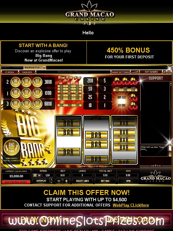 Grand Online Casino No Deposit Bonus
